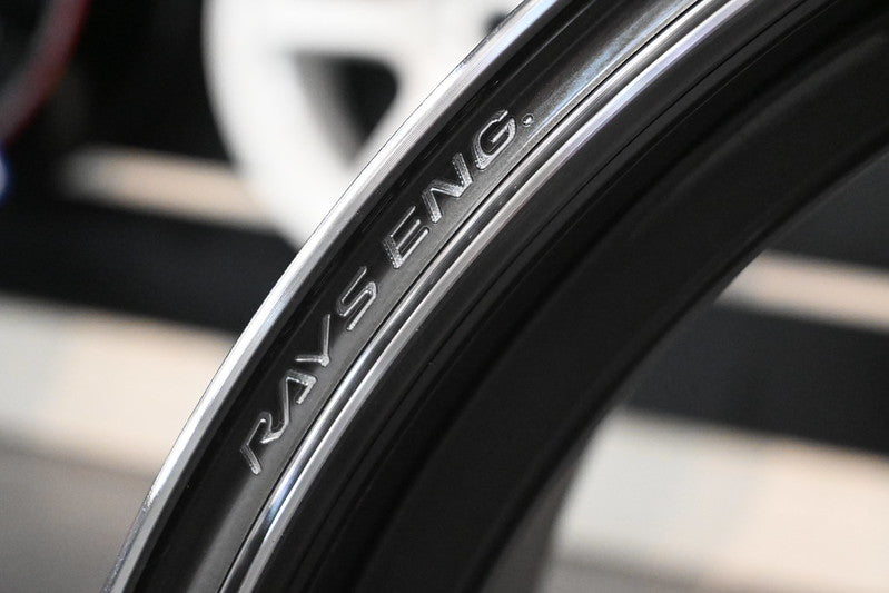 Black RAYS Volk TE37Saga SL wheel with rays eng logo