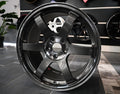 20-inch RAYS Volk TE37Saga SL graphite wheel, 5-spoke black forged with silver accents