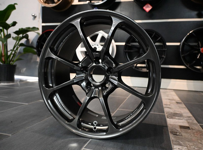 20-inch black forged Rays Volk NE24 multi-spoke alloy wheel