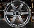 Silver Rays Volk TE37Saga S Plus forged monoblock wheel with five-spoke design and Silver Beast engraving for GR86