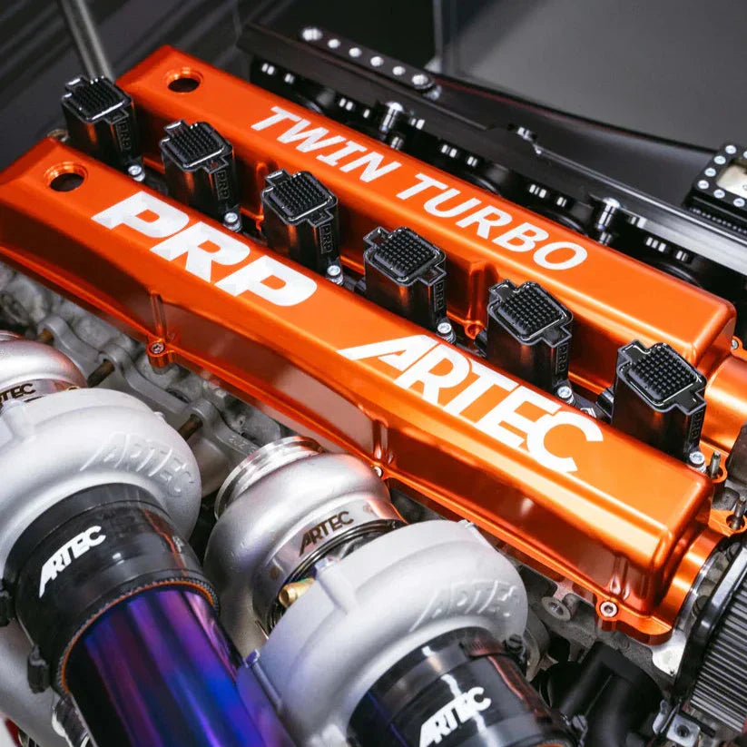 Orange PRP Artec twin turbo engine cover for Toyota 2JZ-GTE kit