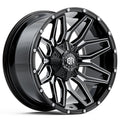 Black Rock Invader gloss black milled 20x10 wheel