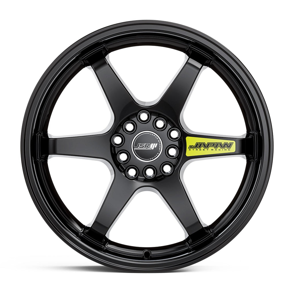 Glossy black and yellow JSR ST21 racing wheel with Infinn logo