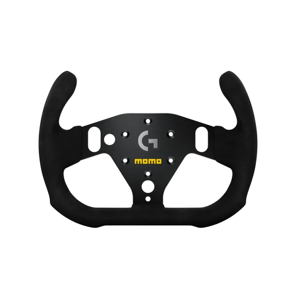 G SIM GT-Racer 290 black and yellow Logitech racing wheel with Momo logo