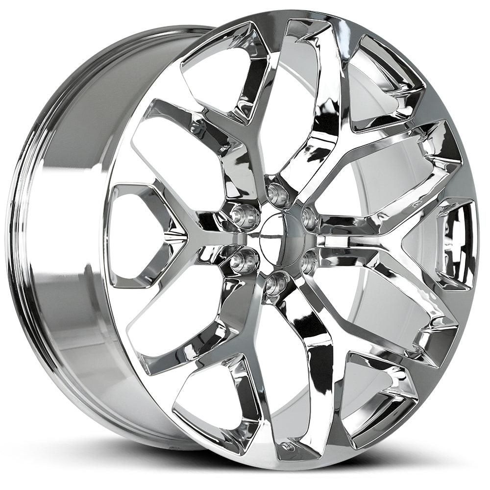 Éclat d'Hiver : Jantes Chrome Flocon de Neige