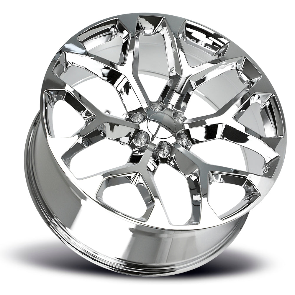 Éclat d'Hiver : Jantes Chrome Flocon de Neige
