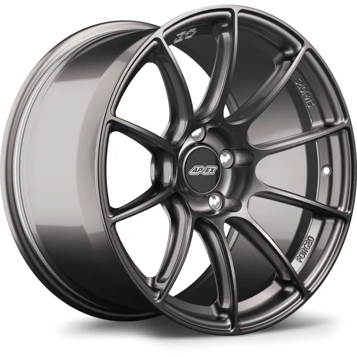20-inch Apex SM-10RS forged wheels in satin black multi-spoke design for Civic Type R