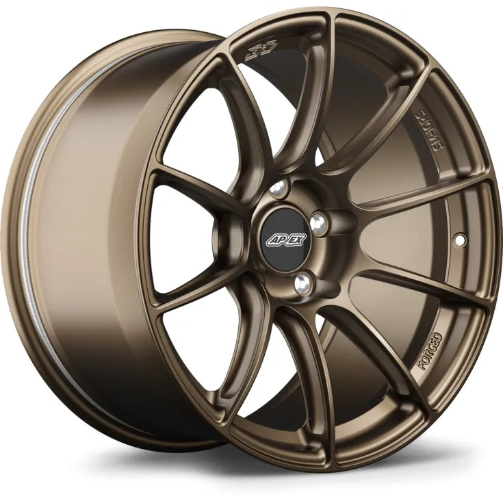 Satin bronze Apex SM-10RS forged sprint wheel with multi-spoke glossy design